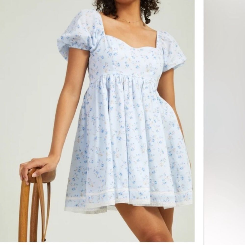 Altar'd State Light Blue Floral Mini Dress - Picture 2 of 9